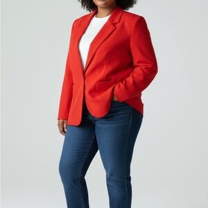 Vintage Avon Fashions Blazer Women Size 15/16 Red 100% Wool Classic Vibrant NEW